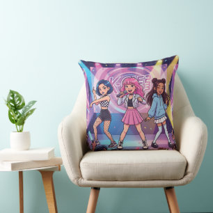 Almofada Grupo feminino de KPop de desenho animado