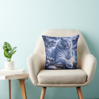 Almofada Guardian White Tiger – Silent Strength and Gentle