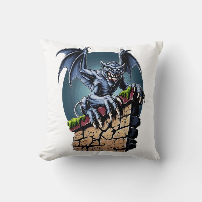 Almofada Guardião das Alturas: Um Trabalho de arte de Gótic (Frente)