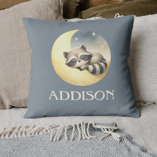 Almofada Guaxinim na Lua! Nome Personalizado Berçário Fofo