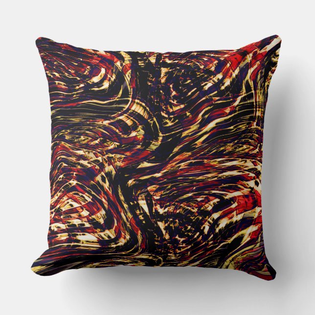 Almofada Guerra de fitas ouros contra vermelho, em fundo es (Frente)