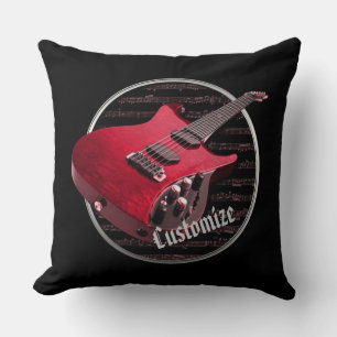 Almofada Guitarra elétrica vermelha personalizada