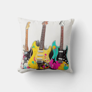 Almofada Guitarras de estilo de grafite com notas musicais