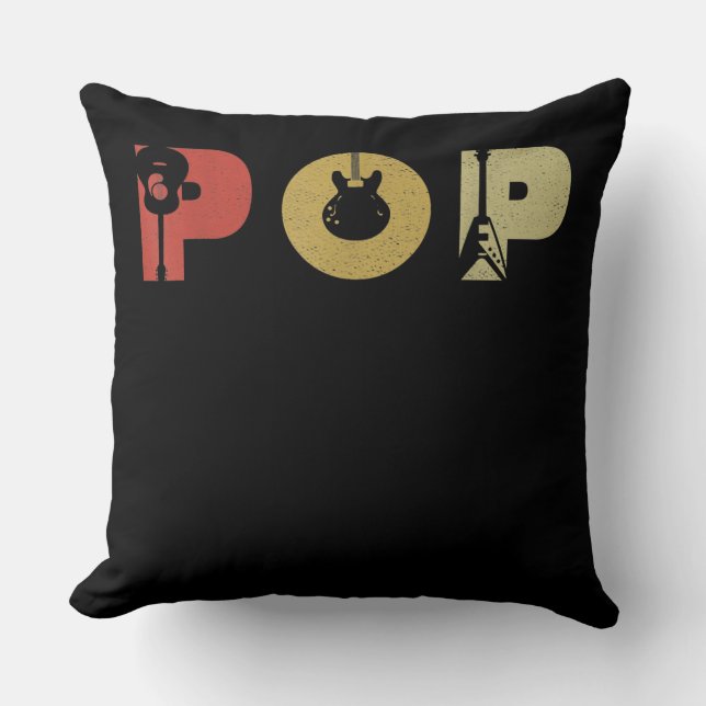 Almofada Guitarrista Guitarra apresenta ideias Pop (Frente)