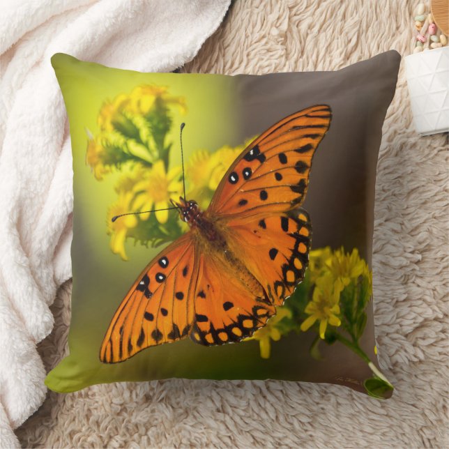 Almofada Gulf Fritillary também conhecida como Borboleta da (Cobertor)