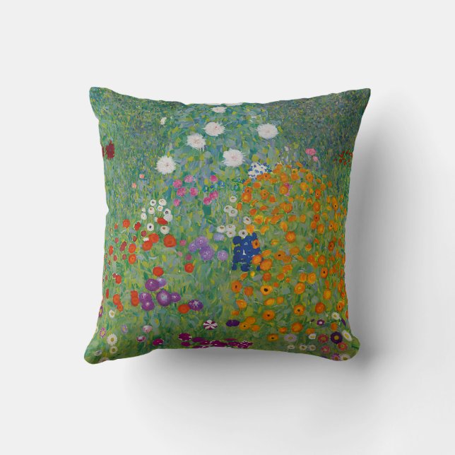 Almofada Gustav Klimt Bauerngarten Fllower Garden Fine Art (Verso)