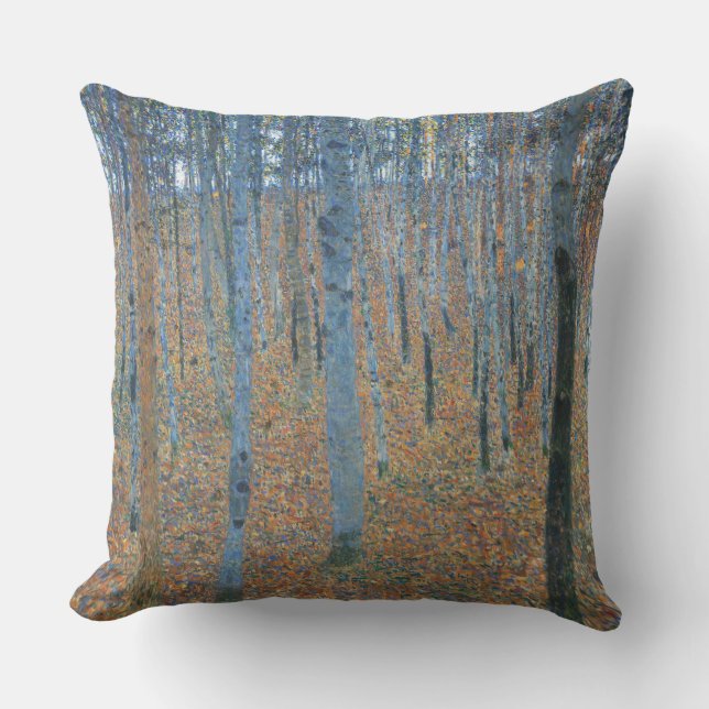Almofada Gustav Klimt Fir Forest Tannenwald árvores vermelh (Frente)