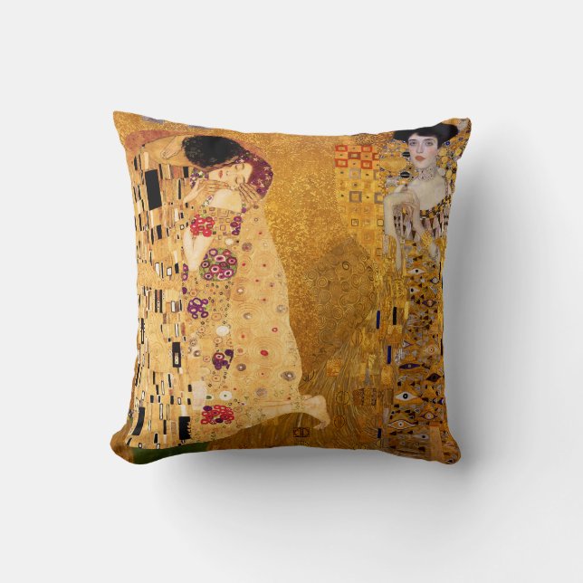 Almofada Gustav Klimt, pinturas Collage, Arte Combinada (Frente)