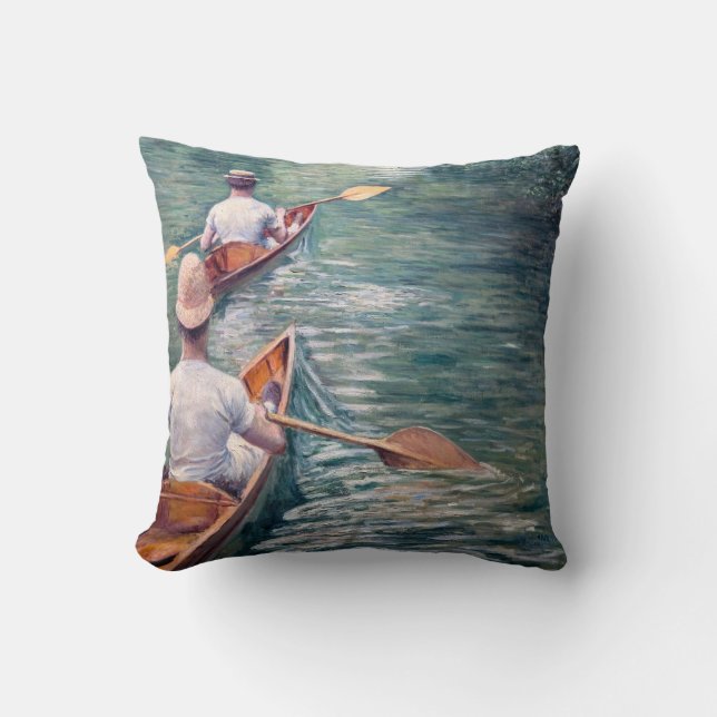 Almofada Gustave Caillebotte - Canoas nos Yerres (Frente)