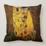Almofada Gustavo Klimt os coxins do beijo<br><div class="desc">Gustavo Klimt,  o beijo.
Um pintor austríaco do symbolist,  1862 - 1918.
Esta é uma pintura a óleo com as camadas de folha de ouro aplicadas que lhe dá uma aparência impressionante.</div>