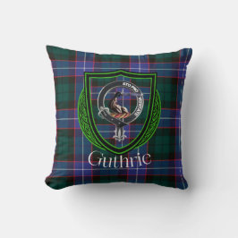 Almofada Guthrie Scottish Clan Tartan & Crest