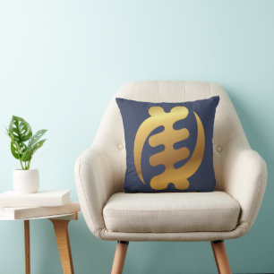Almofada Gye Nyame Shiny Dourado Símbolo Adinkra Africano A