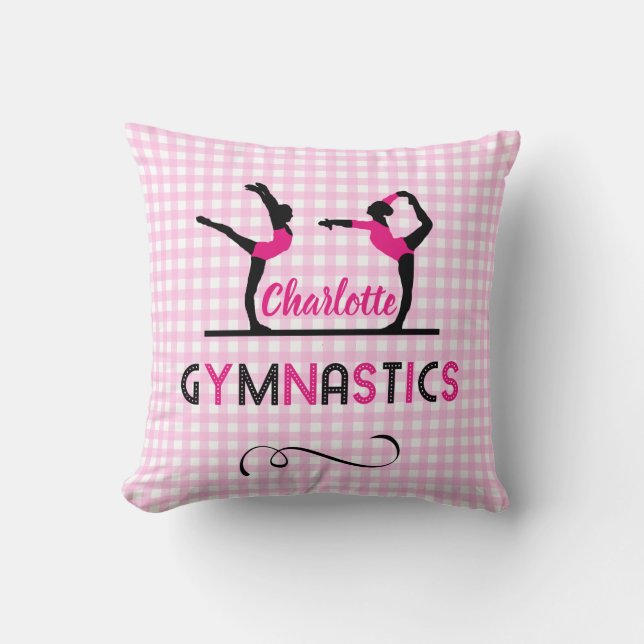 Almofada Gymnast Figures Cute Pink Personalizado (Frente)