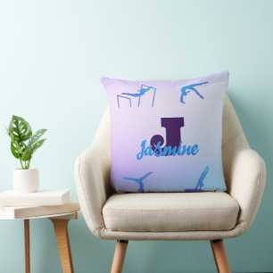 Almofada Gymnastics Blue Purple Monograma Personalizado