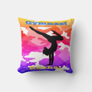 Almofada Gymnastics Floor, Beam, Vault, Bares Rainbow Camo