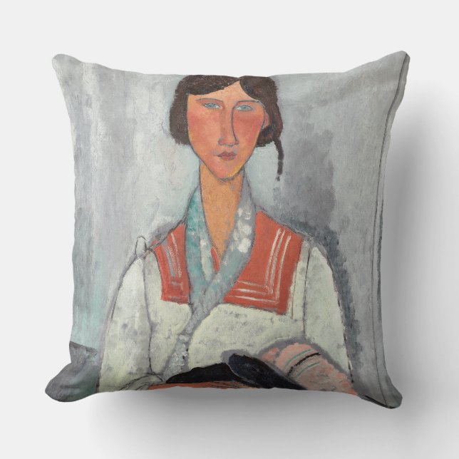 Almofada Gypsy Woman with Baby, 1919 (óleo na canvas) (Frente)