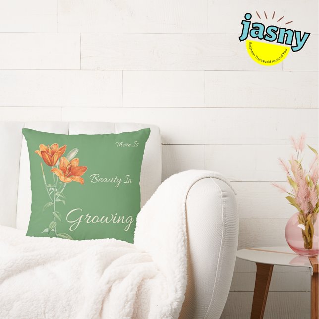 Almofada Há Beleza No Crescente Tigre Floral Lillies (Criador carregado)