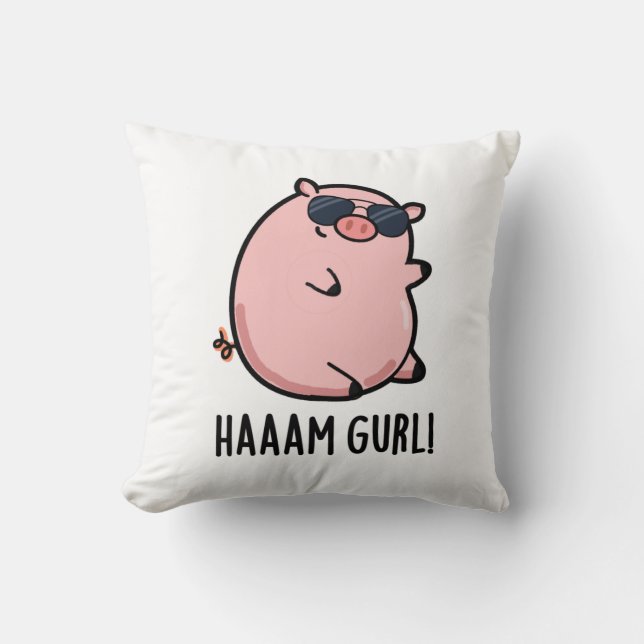 Almofada Haaaam Gurl Cute Pig Pun (Frente)