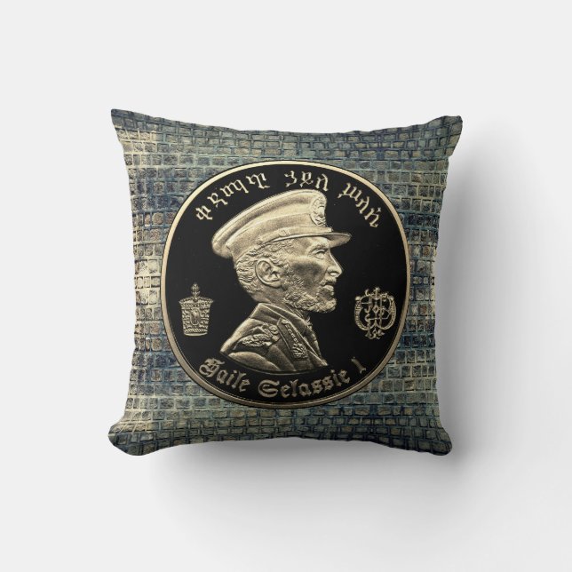 Almofada Haile Selassie Pillow - HIM Jah Rastafari - (Frente)