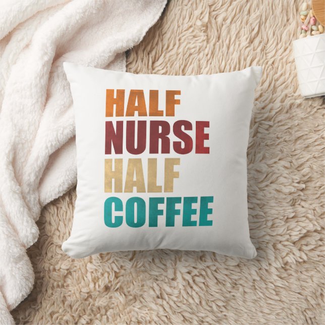 Almofada Half Nurse Half Coffee Funny Nurse (Cobertor)