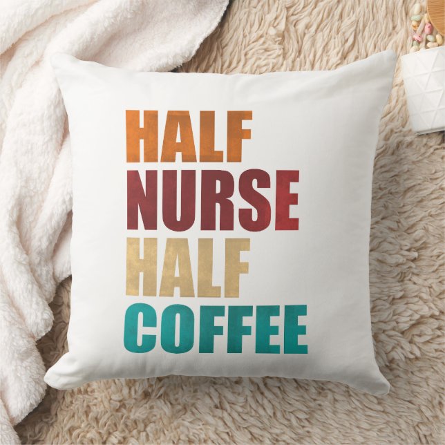 Almofada Half Nurse Half Coffee Funny Nurse (Cobertor)