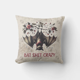 Almofada Halloween Bat Vintage Floral Dois Impressão