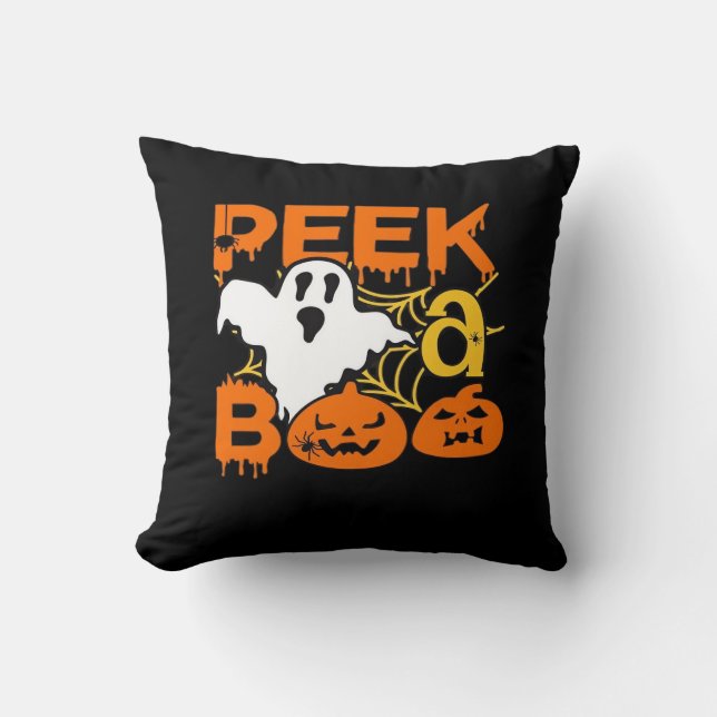 Almofada Halloween Com Pumpkins Peekaboo (Frente)
