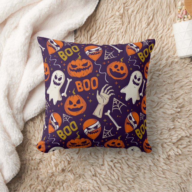 Almofada Halloween Cute Boo Spooky Engraçado Travesseiro de (Cobertor)