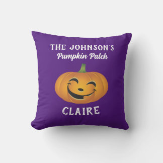 Almofada Halloween de Recorte de Pumpkin do Nome Personaliz