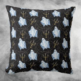 Almofada Halloween Ghost, Cobwebs e Candelabra Gothic Black