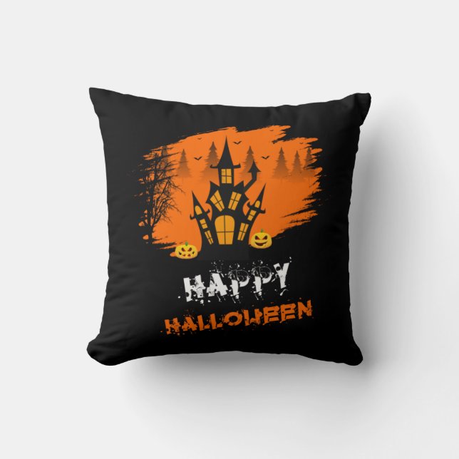 Almofada Halloween Happy Halloween Aniversário (Frente)