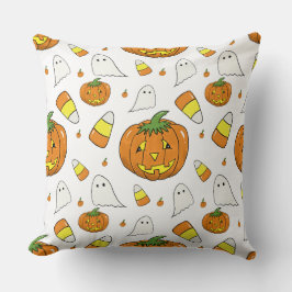 Almofada Halloween Jack-O'-Lantern Throw Pillow