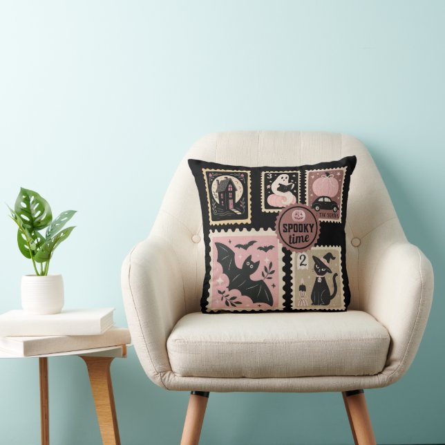 Almofada Halloween nos Carimbos de Pata Rosa (Cadeira)