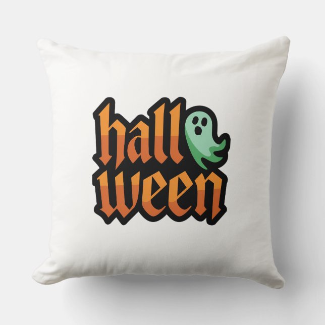 Almofada Halloween O Travesseiro decorativo Fantasma Verde (Frente)