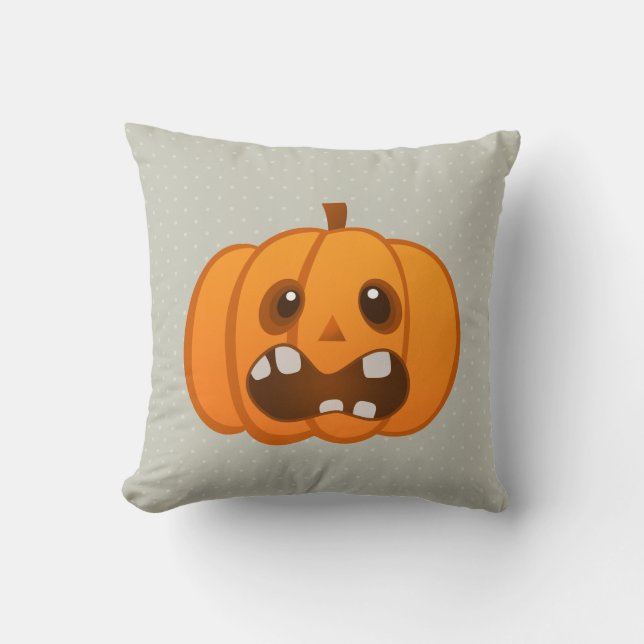 Almofada Halloween Orange Pumpkin Jack-o'-lantern (Frente)