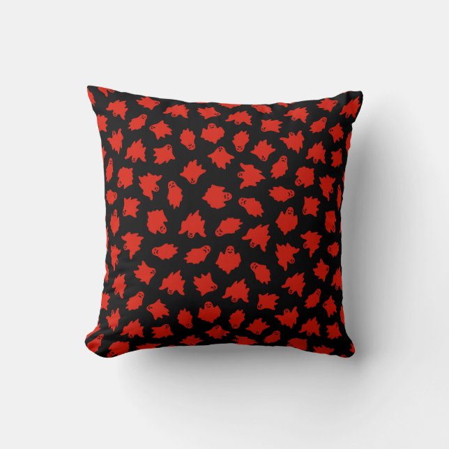 Almofada Halloween Personaliza Algodão Vermelho De 16"X16" (Frente)