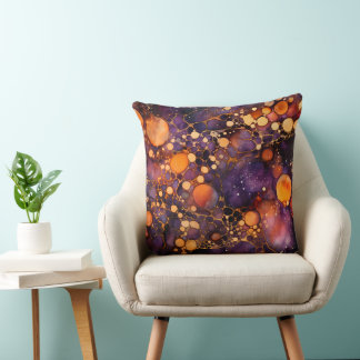 ALMOFADA HALLOWEEN PRETO ROXO LARANJA ABSTRATO