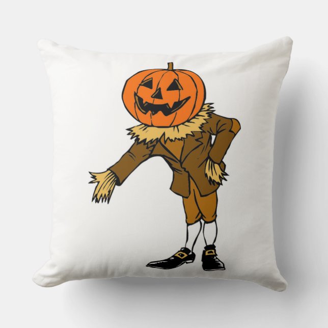 ALMOFADA HALLOWEEN PUMPKIN HEAD SCARECROW PILGRIM (Frente)
