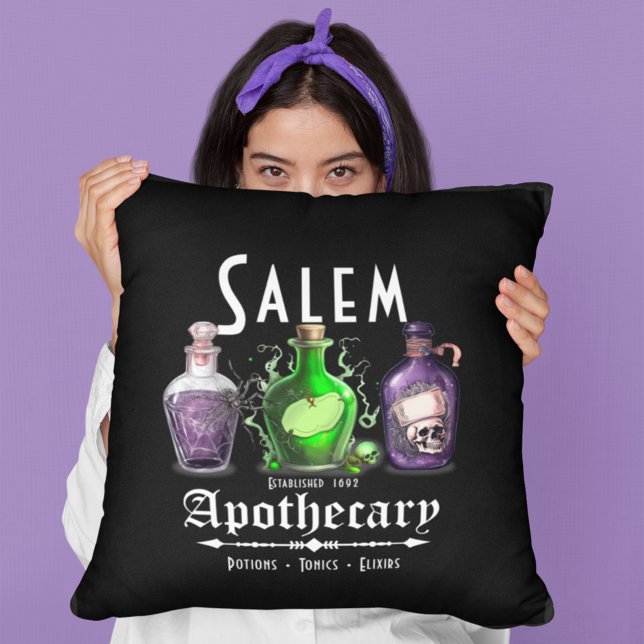 Almofada Halloween Salem Apothary Potions Tonics Elixirs (Criador carregado)