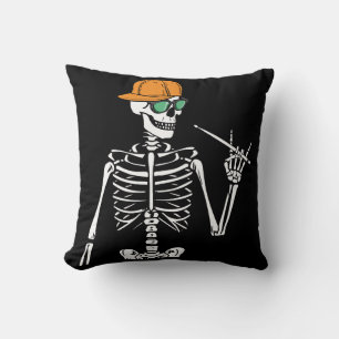 Almofada Halloween Skeleton Rock Hand Jogando Tambores