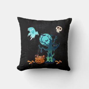 Almofada Halloween Spooky Ghosts Bats Skulls & Candy