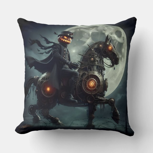 Almofada Halloween Steampunk Cavaleiro Sem Cabeça (Frente)