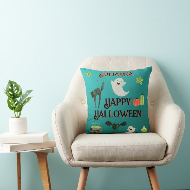 Almofada Halloween Teal e Green (Cadeira)