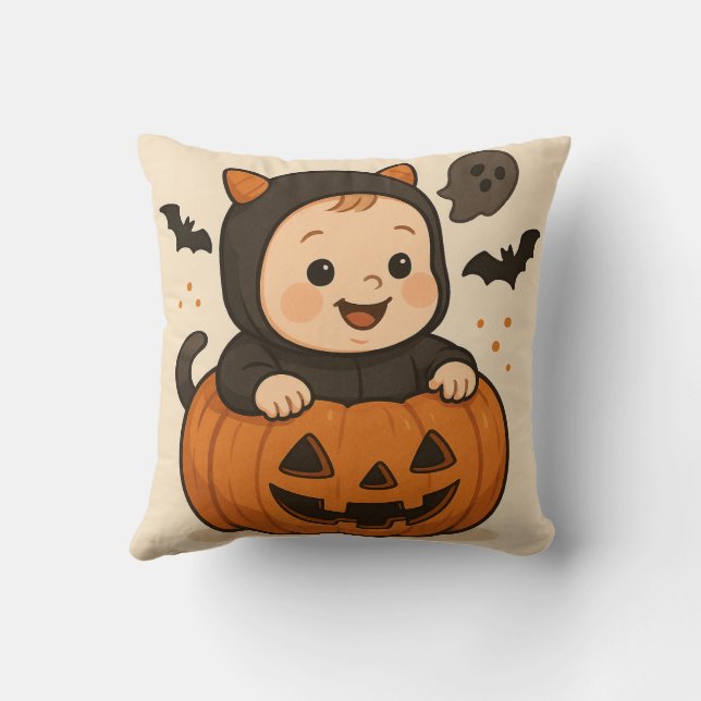 Almofada Halloween-themed baby image pillow (Verso)