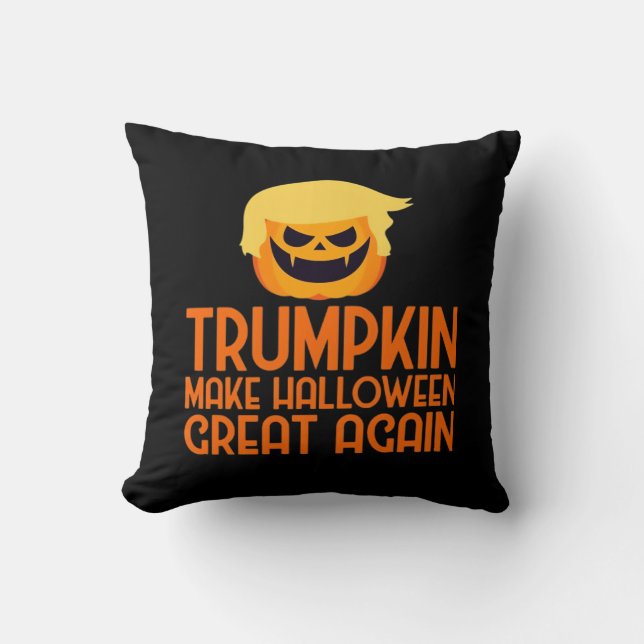 Almofada Halloween Trumpkin Faz Excelente de Halloween nova (Frente)