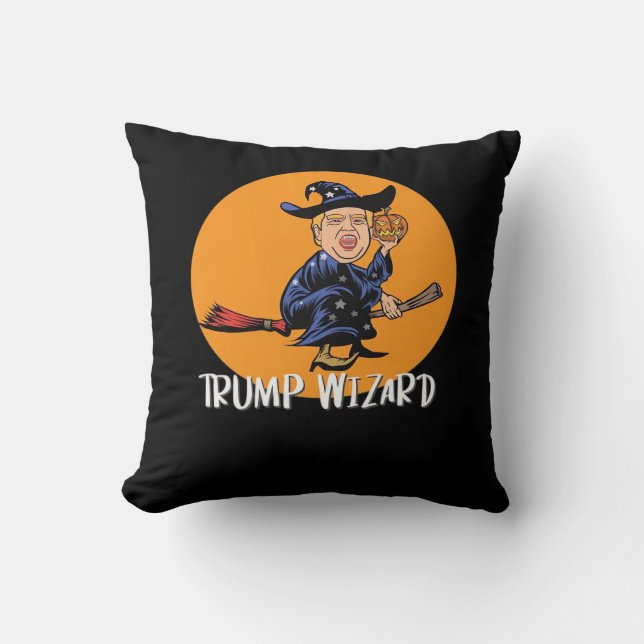 Almofada Halloween Ttrump Wizard Engraçado Clássico (Frente)