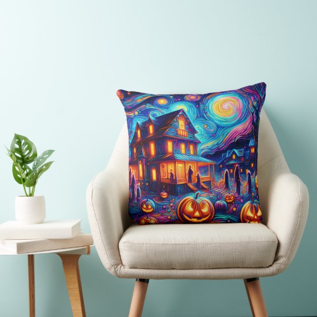 Almofada Halloween Whimsy: Um tributo noturno estrelado (Cadeira)