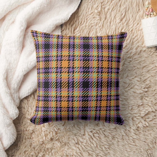 Almofada Halloween Xadrez Tartan (Cobertor)