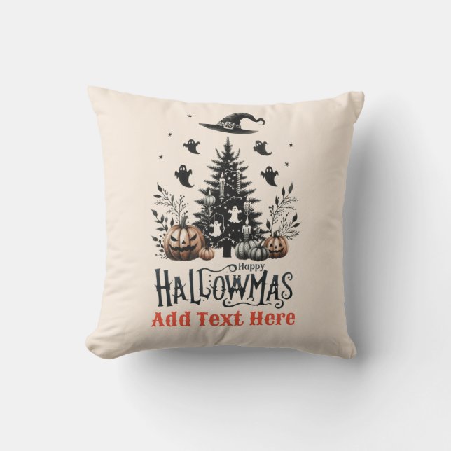 Almofada Hallowmas Halloween Mashup de Natal (Frente)