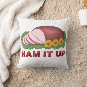 Almofada HAM IT UP Funny Holiday Foodie Janta de Natal